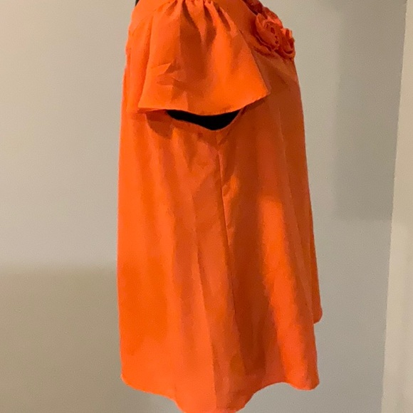 NWT Cato Orange Flutter Sleeve Top -Size Small - Picture 6 of 11